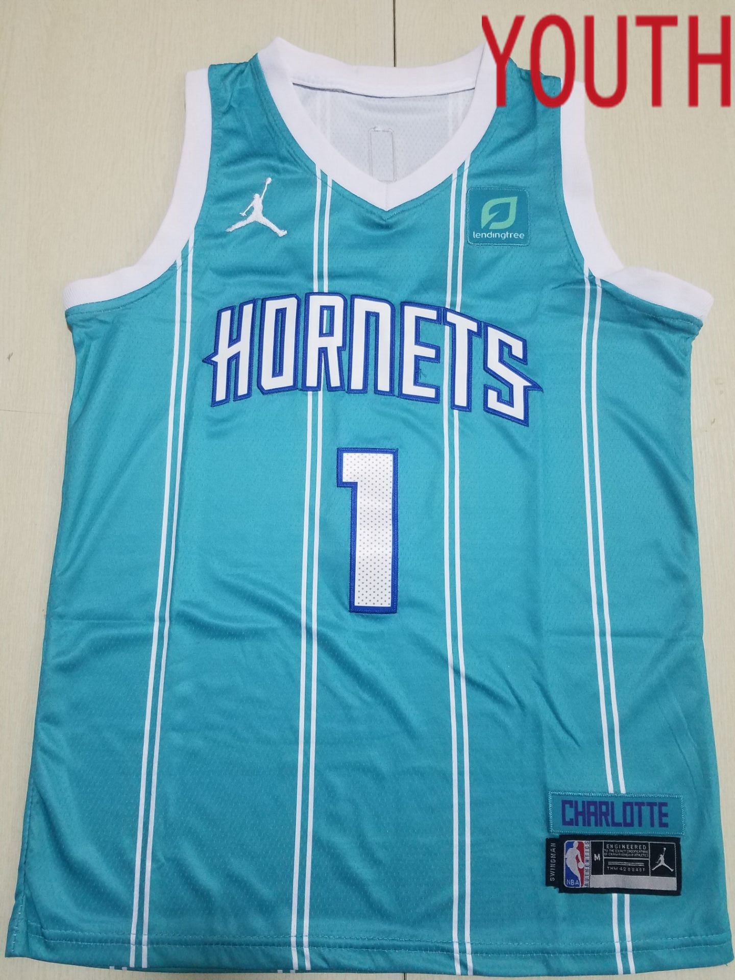 Youth Charlotte Hornets 1 LaMelo Ball Jordan Brand Light Blue 2022 NBA Jersey